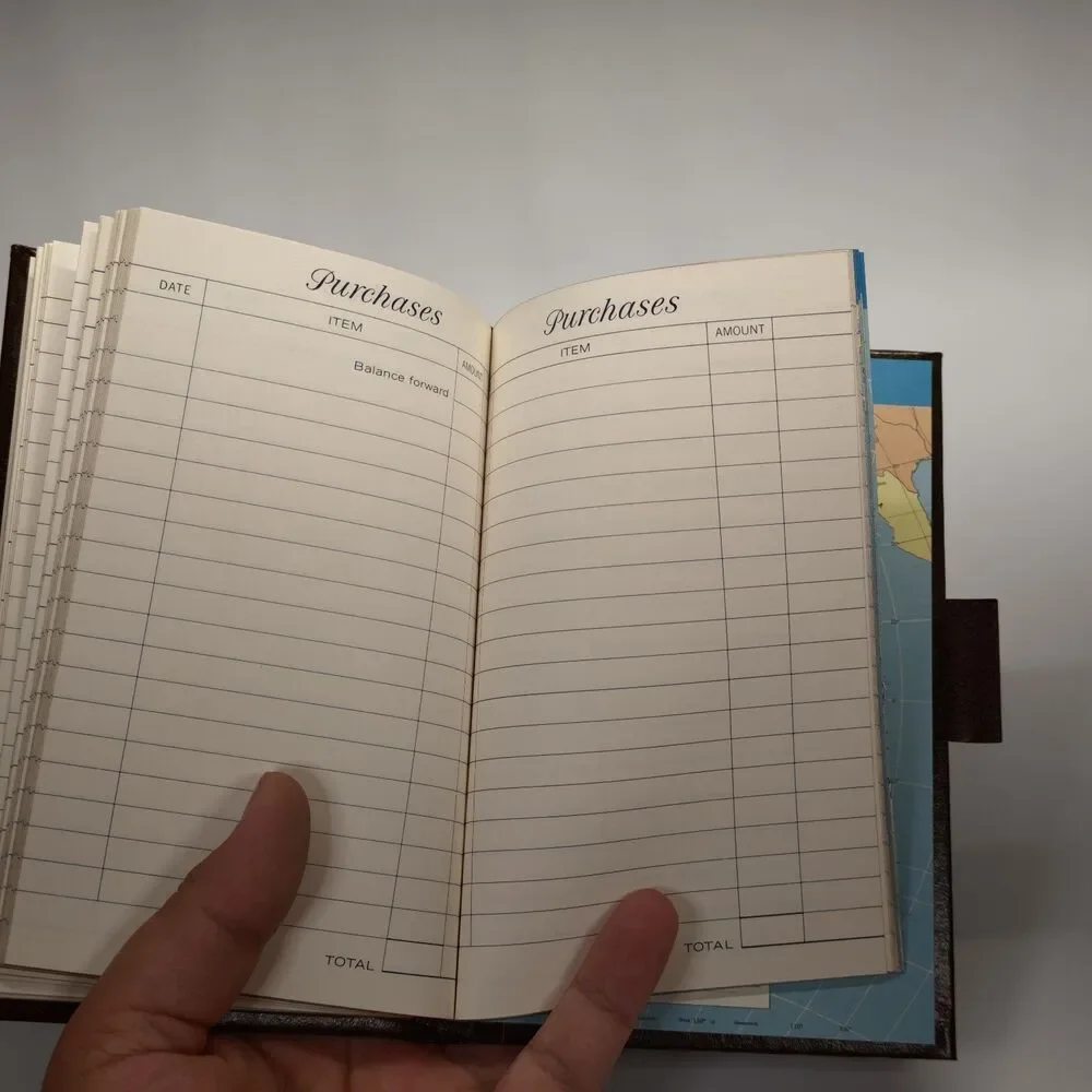Vintage C.R. Gibson Travel Diary Journal 1974 Unused Faux Leather Maps Planner